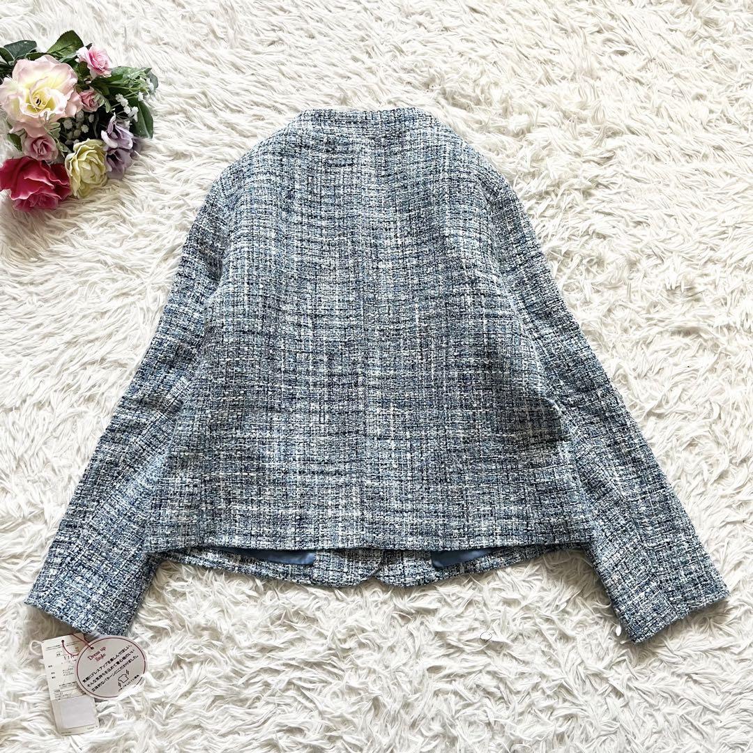 【新品】ジュンコシマダ　ミックスツイード　ノーカラージャケット　セレモニー　L