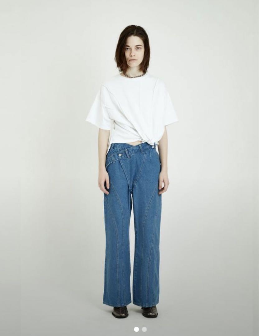 【VIAVANDA】  STRAP WIDE DENIM PANTSデニム/ジーンズ