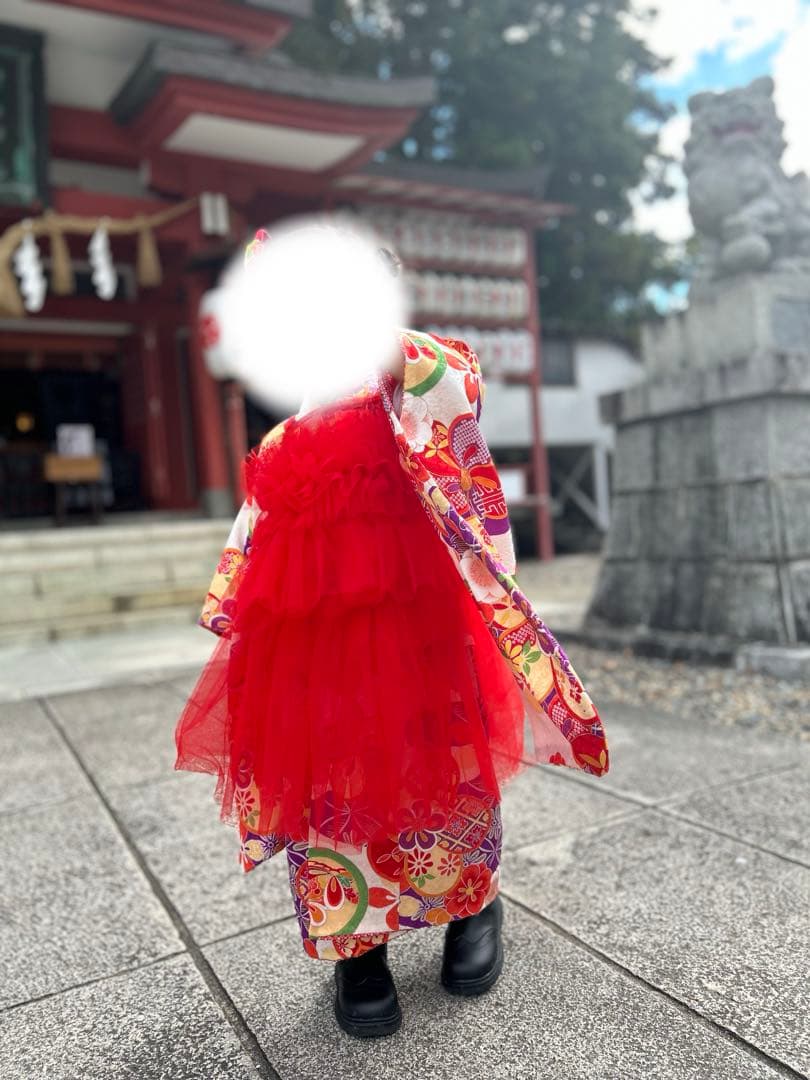 チュール被布 被布 シフォン 七五三 3歳 女の子 着物 アンティーク