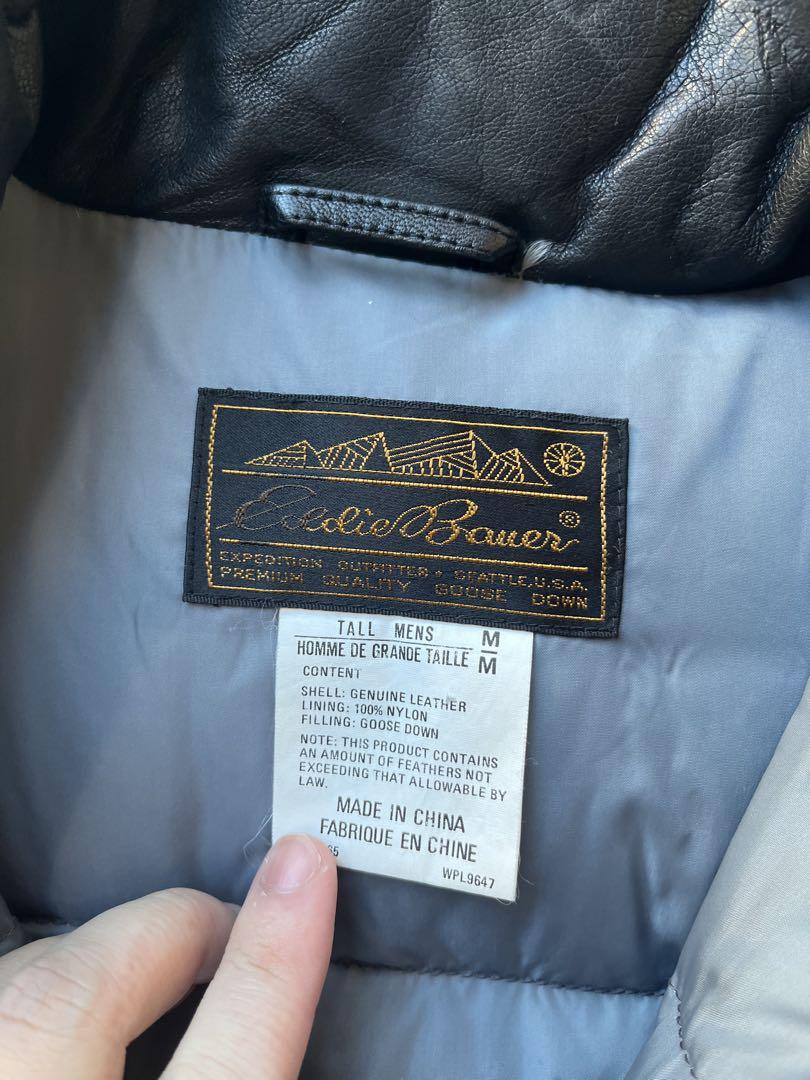 Eddie bauer エディーバウアー 黒タグ レザーダウン 80s