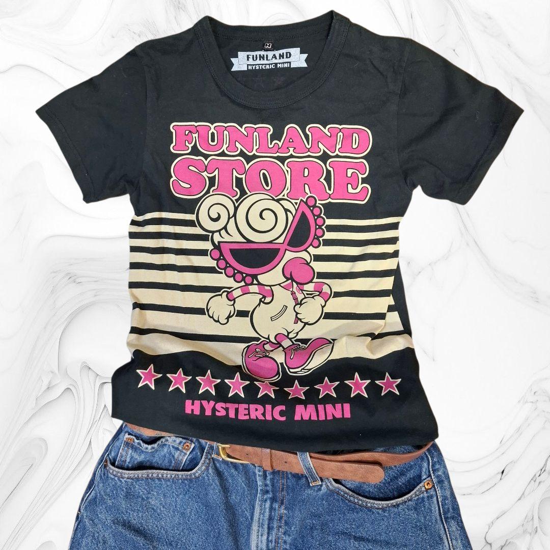 HYSTERIC MINI ヒスミニ ミニちゃん 両面ロゴ ピチT ブラック