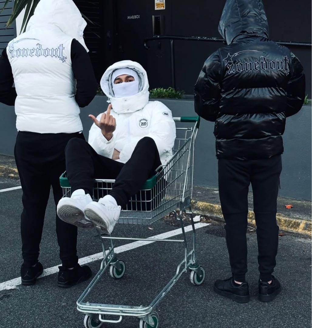 ブラックダウンジャケット UK US drill drip
