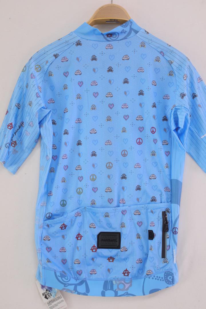 【超目玉】 L 新品☆定価19,613 ☆半額 サイクル パンダーニ ブルー系 半袖 ウェア