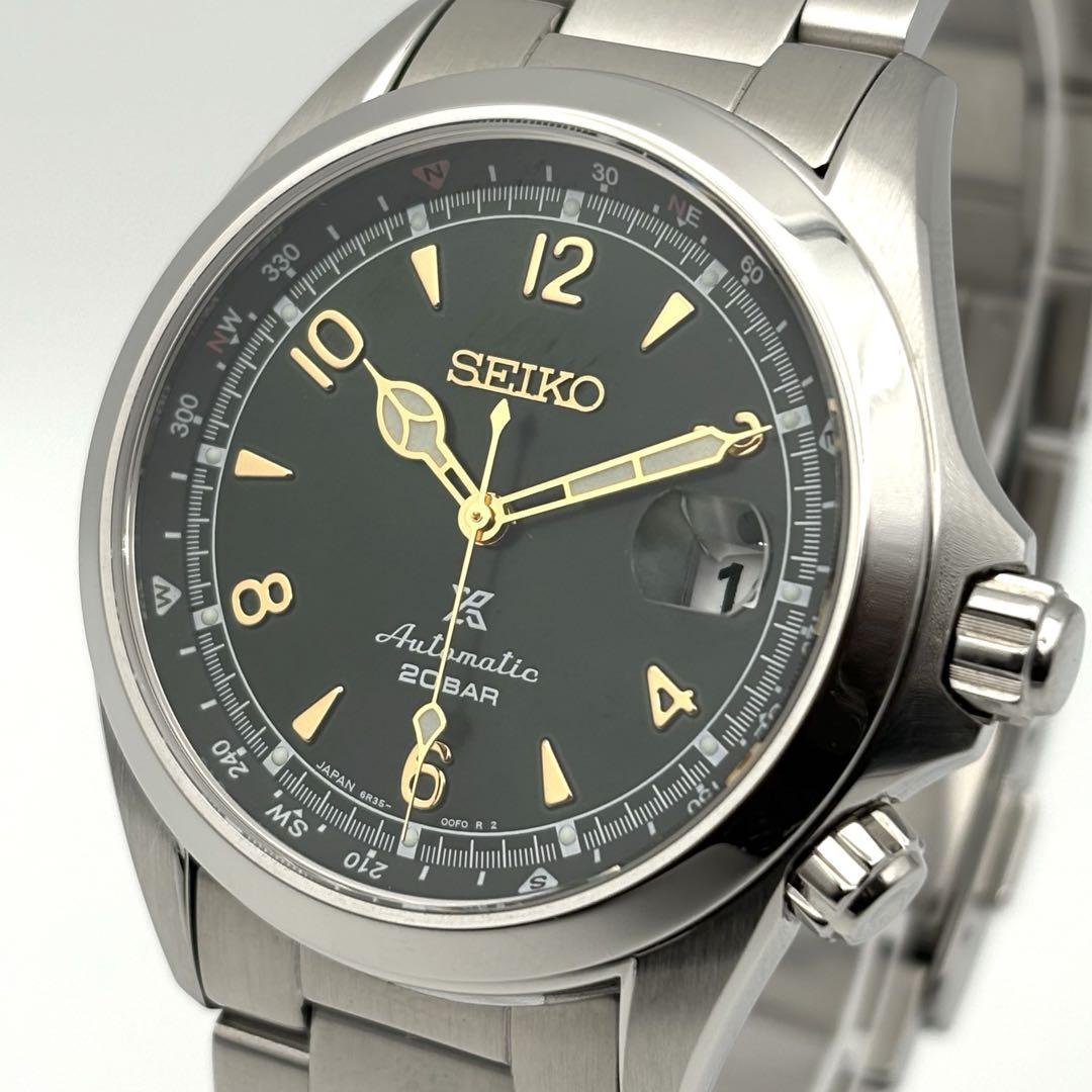 SEIKO アルピニスト 自動巻き SBDC091 緑 デイト 箱 替えベルト付