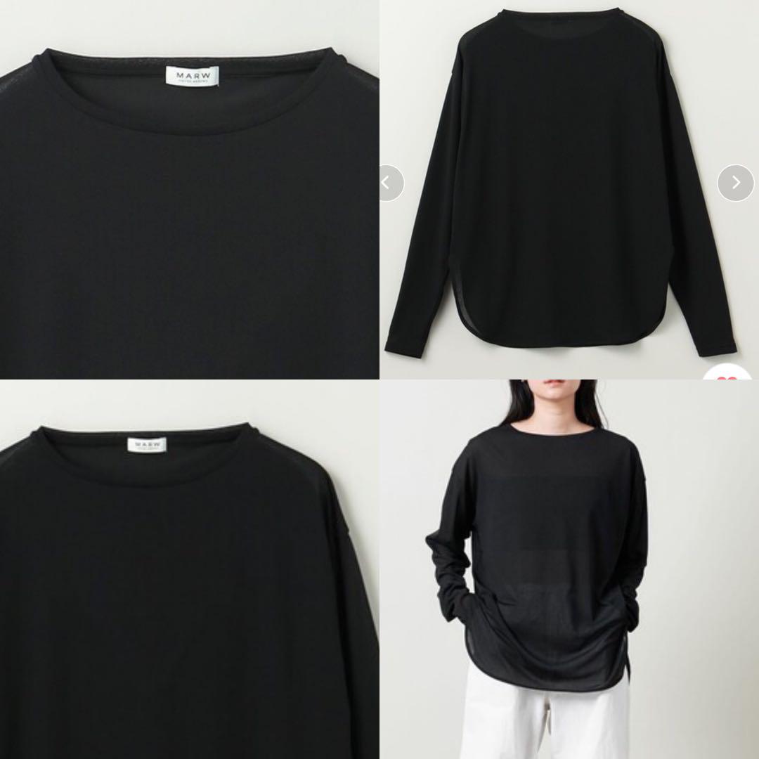 MARW UNITED ARROWS シアークルーネックプルオーバー ブラック