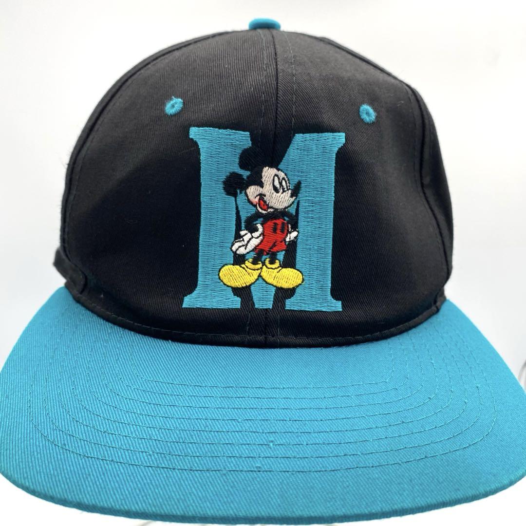 【90s】ディズニー ヴィンテージキャップ ミッキー ツートンカラー 米国輸入