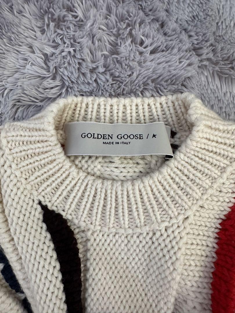 GOLDEN W S BOYFRIEND KNIT CREW NECK COTTON WITH LOGO（ニット