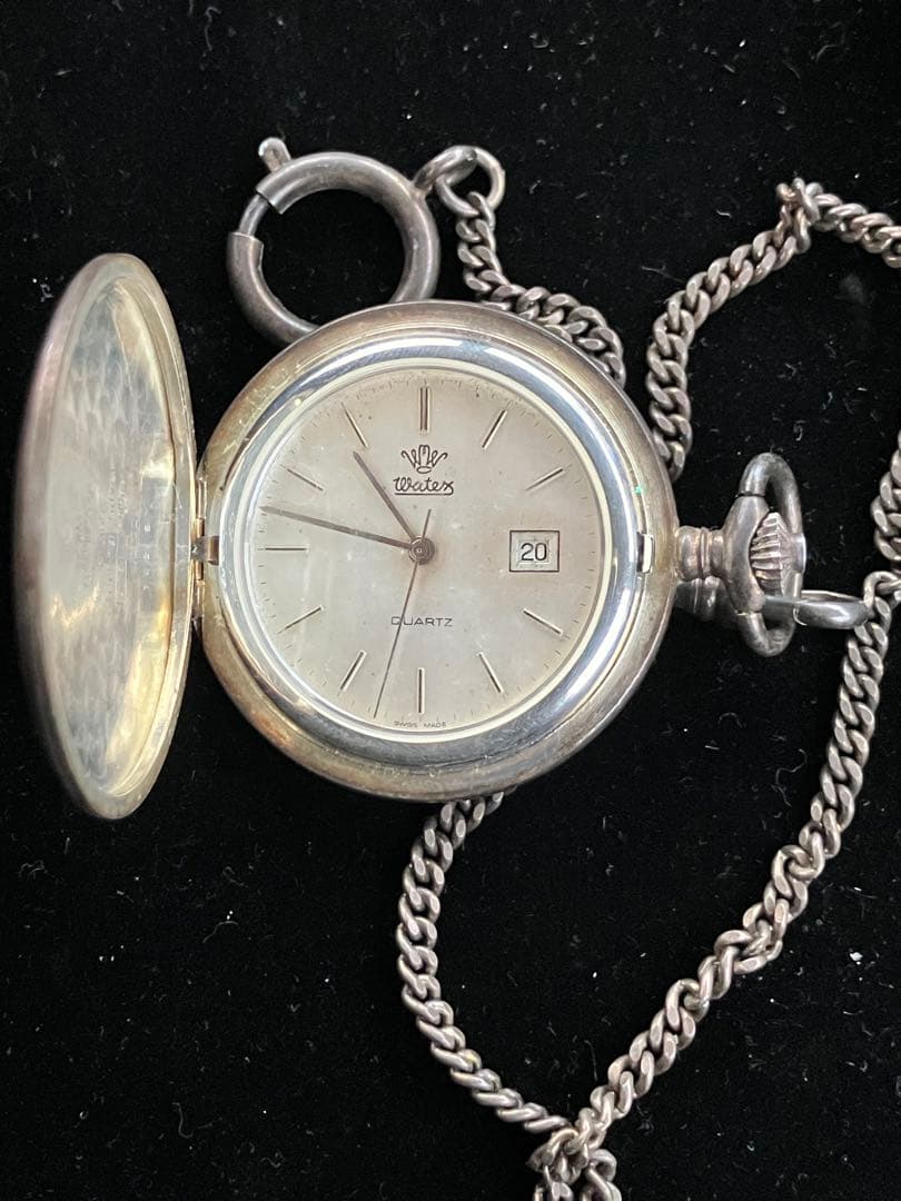 ワテックス 懐中時計 菊紋 銀無垢 レトロ品やや傷や汚れあり