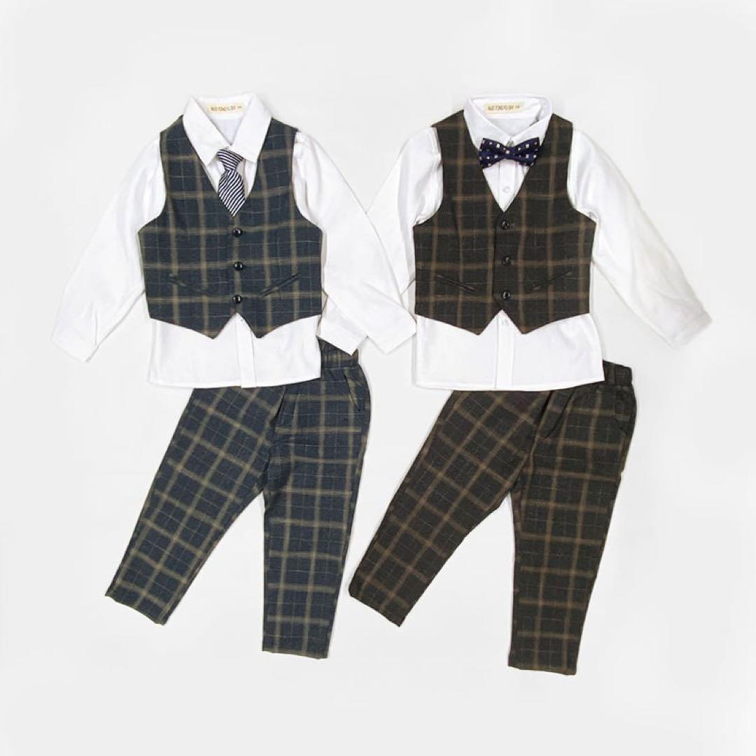 130 男の子　フォーマルスーツ6点セット　子供服キッズ　発表会入園入学卒園卒業