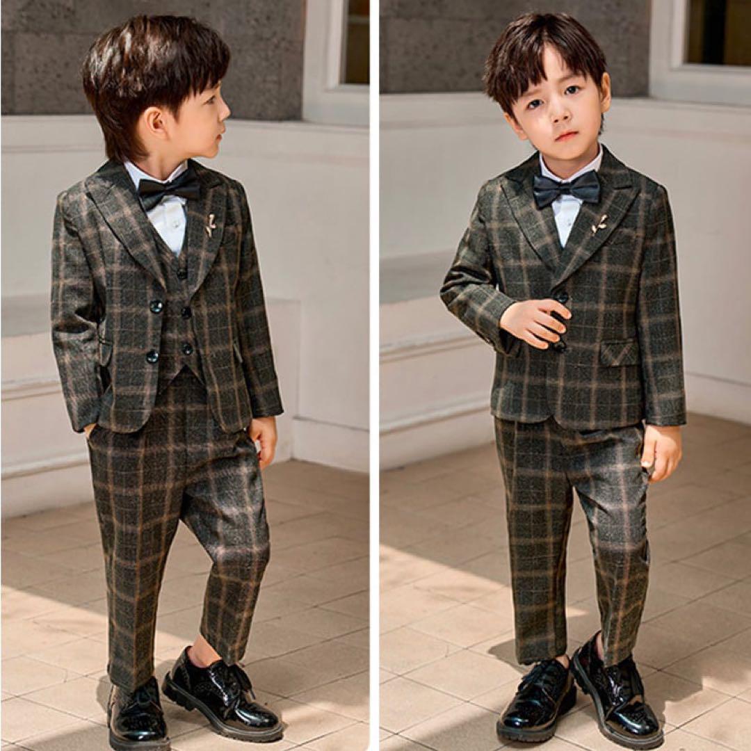 130 男の子　フォーマルスーツ6点セット　子供服キッズ　発表会入園入学卒園卒業