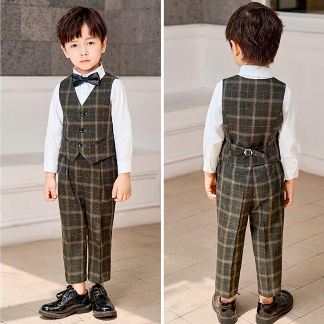 130 男の子　フォーマルスーツ6点セット　子供服キッズ　発表会入園入学卒園卒業