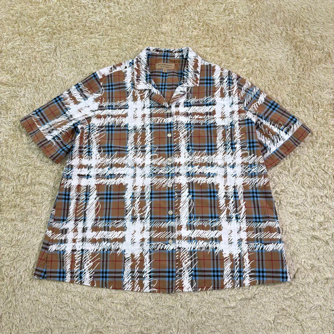 美品 バーバリーロンドン イングランド ノバチェック オープンカラーシャツ 美品 バーバリーロンドン イングランド ノバチェック オープンカラーシャツ