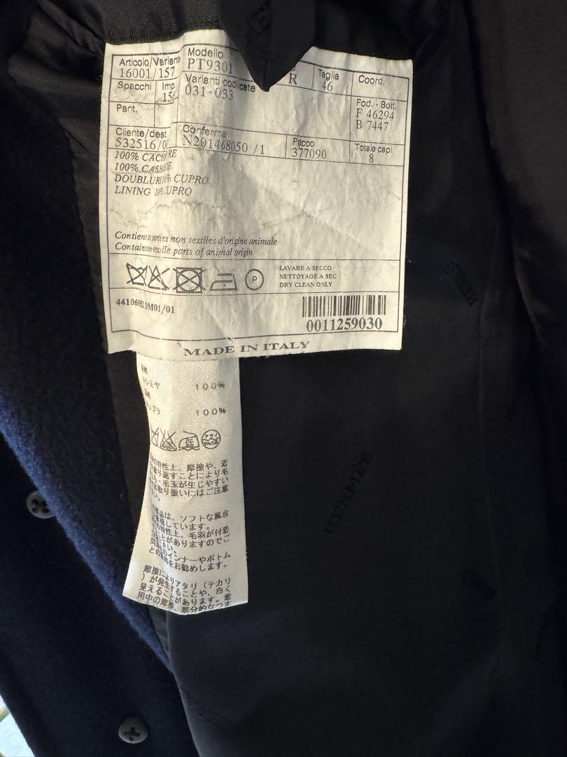 Hermès 100%カシミアチェスターコート