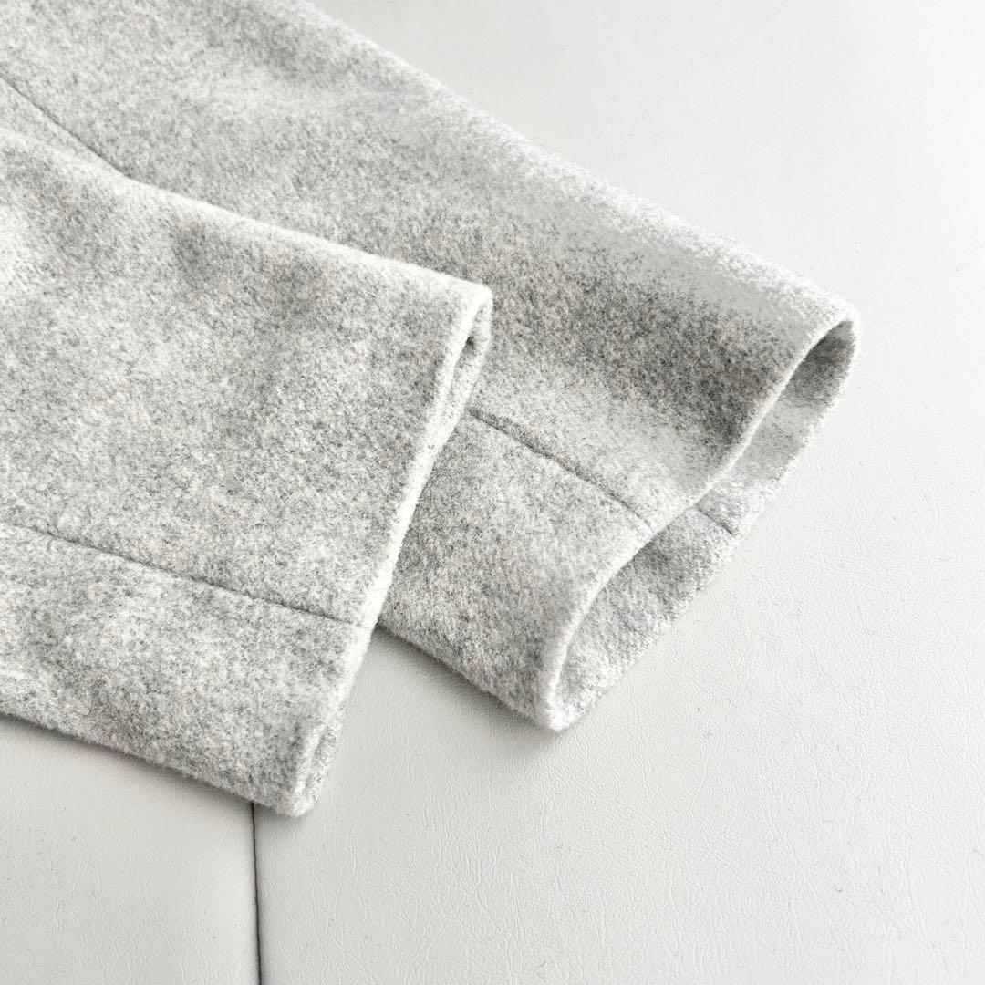 高級 ドレステリア ウール ロング チェスターコート ダブルボタン グレー 38 高級 ドレステリア ウール ロング チェスターコート ダブルボタン グレー 38