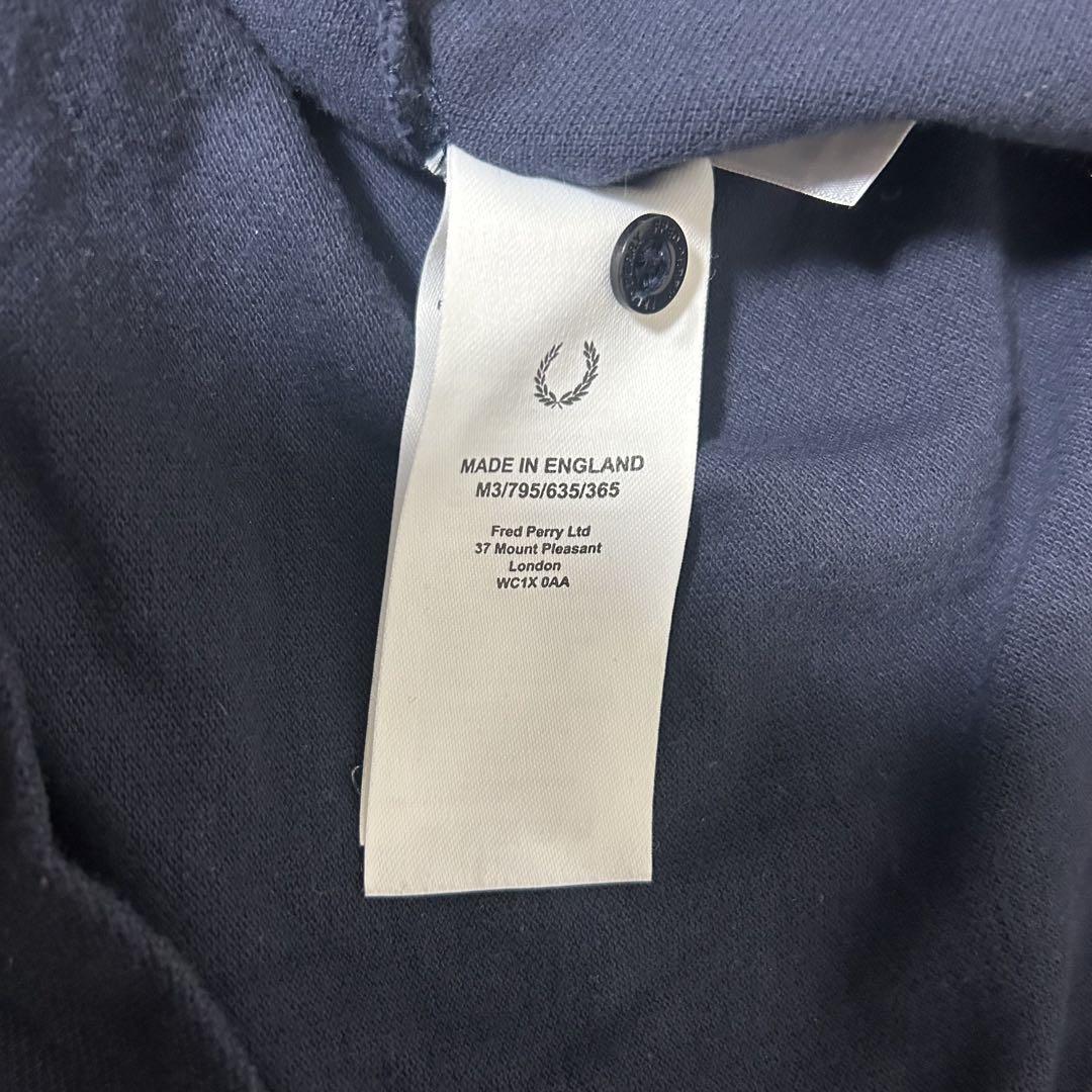 ENGLAND製　FRED PERRY ネイビー ポロシャツ L シルバー