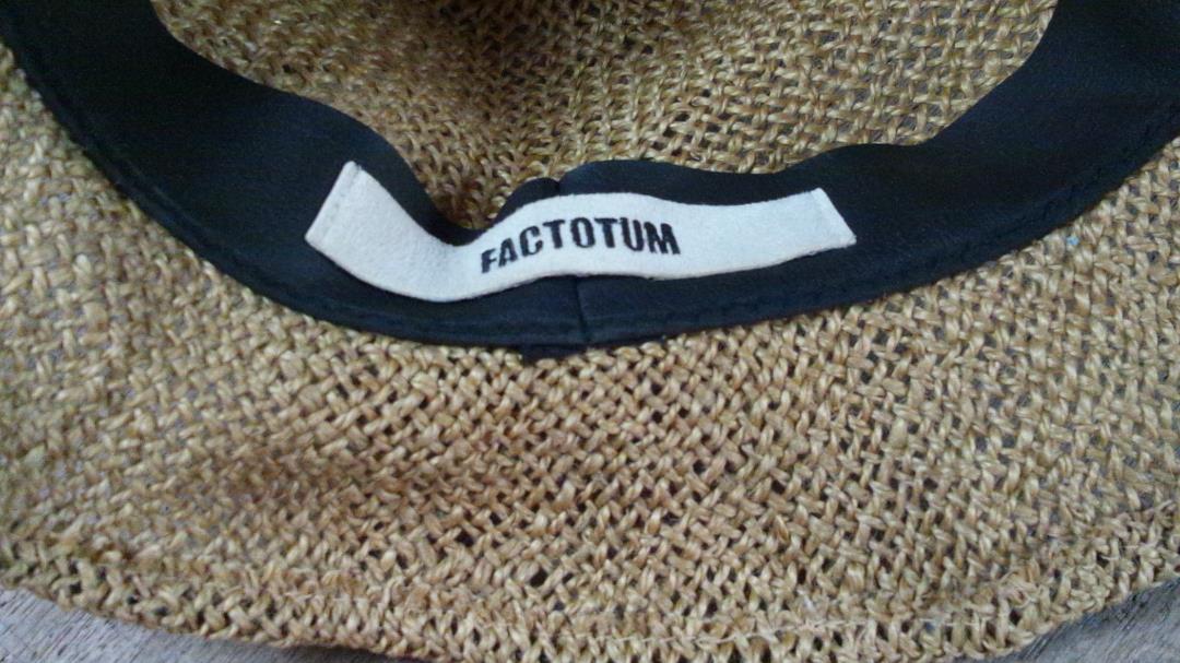 FACTOTUM ジュートハット 革アクセ