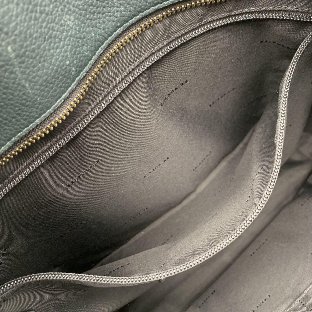 COACH メトロポリタン トートバッグ ショルダーバッグ シボ革 グリーン