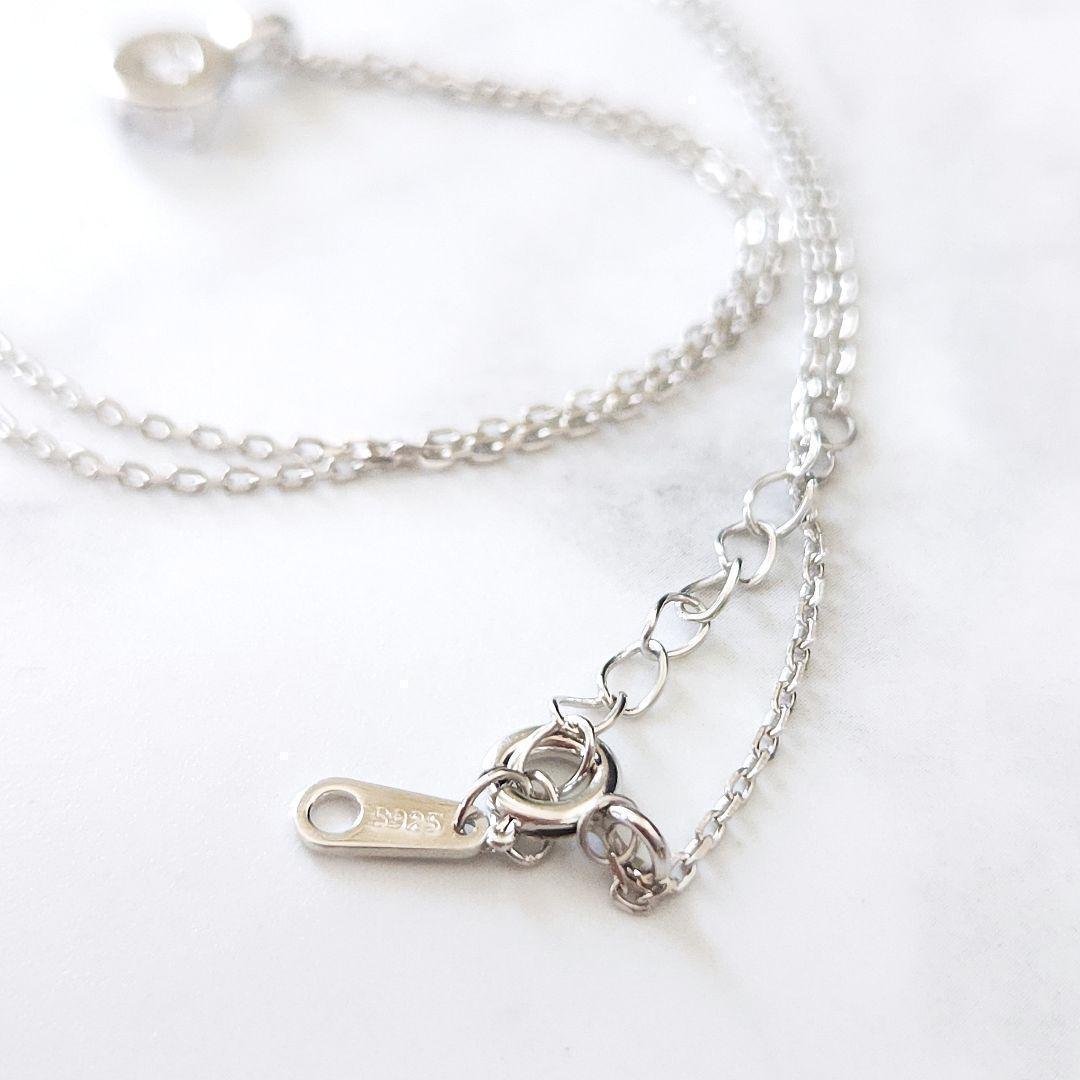 149Nz【高品質✨】ネックレス　一粒石　5mm　キラキラ　上品　高級　シルバー