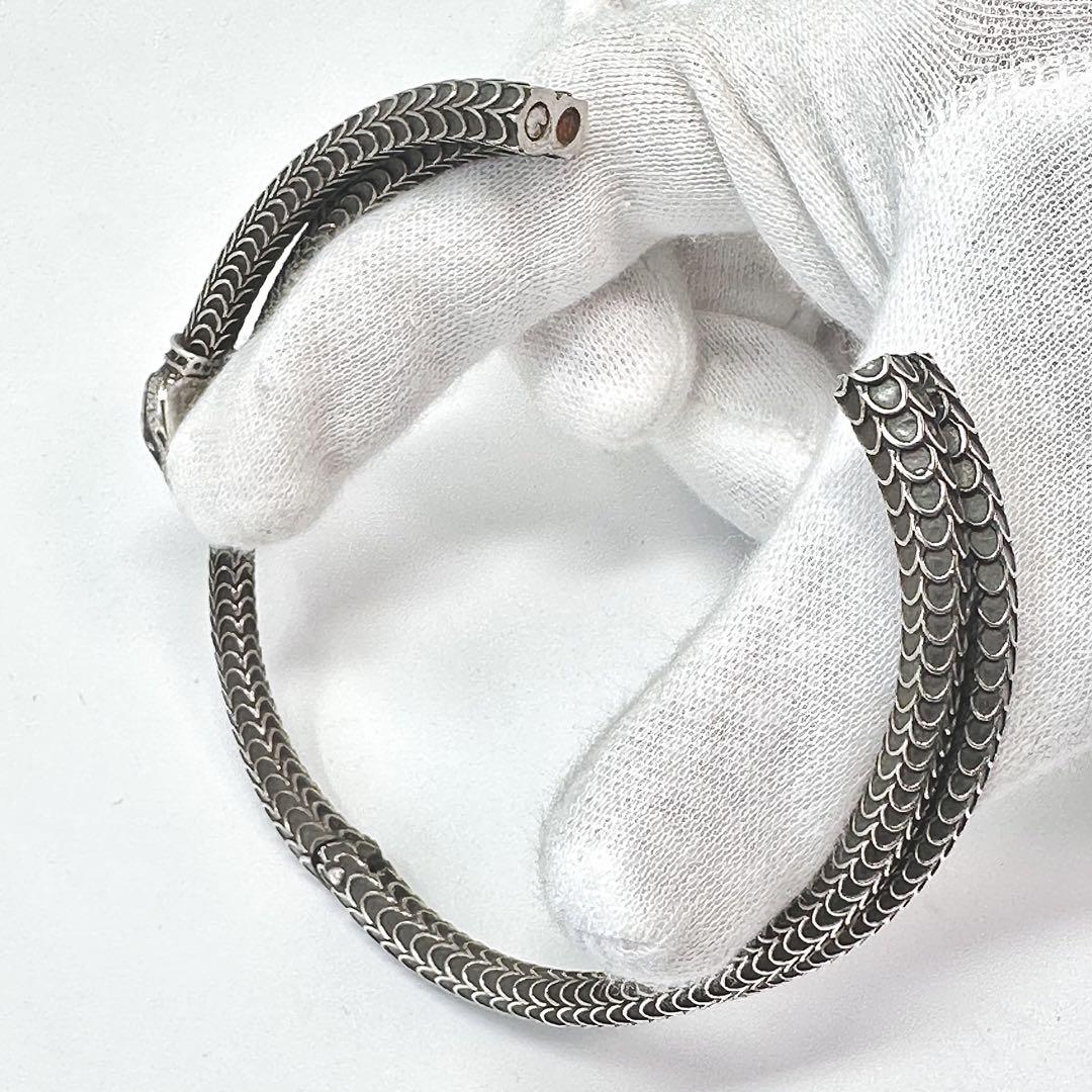 GUCCI ガーデンスネーク　シルバーバングル　Ag925 18