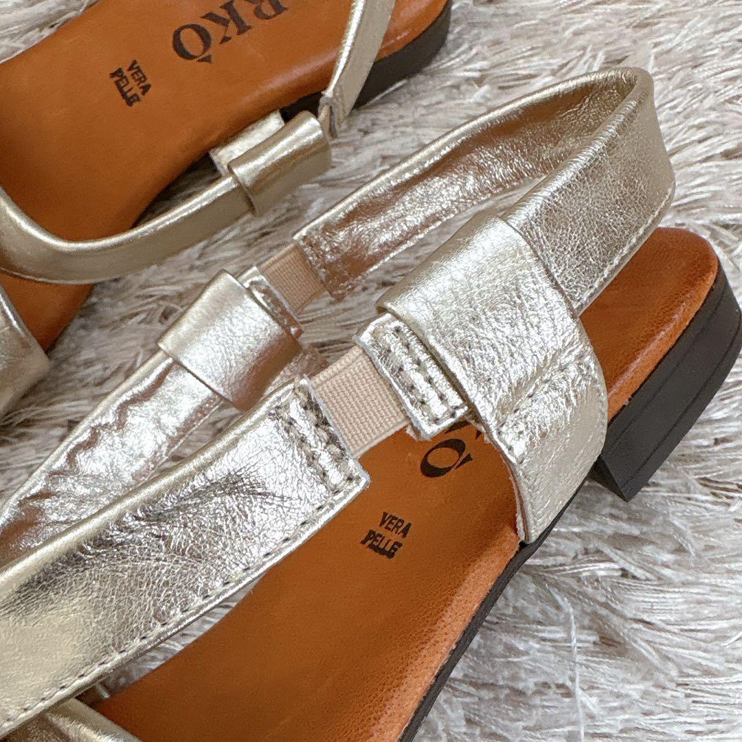 新品✨MARKO マルコ 本革 フラットサンダル ストラップ 38