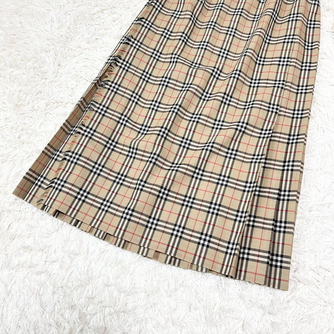 BURBERRY LONDON ラップスカート ノバチェック カシミヤ 36