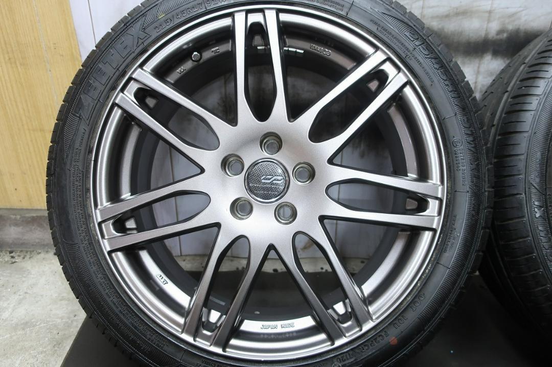 k k様送料込み CDS2 PCD100 5穴 バリ溝 215/45R17