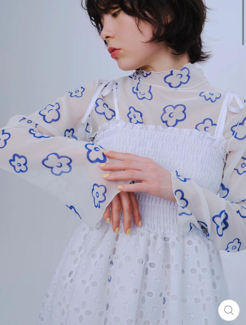 トップス POPPY FLOWER GRAFFITI SEE-THROUGH TOPS