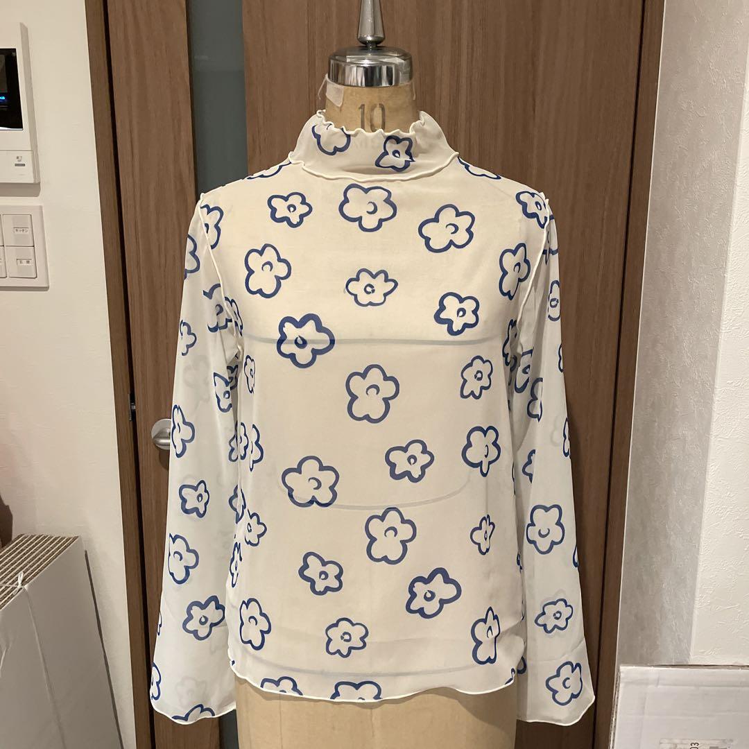 トップス POPPY FLOWER GRAFFITI SEE-THROUGH TOPS