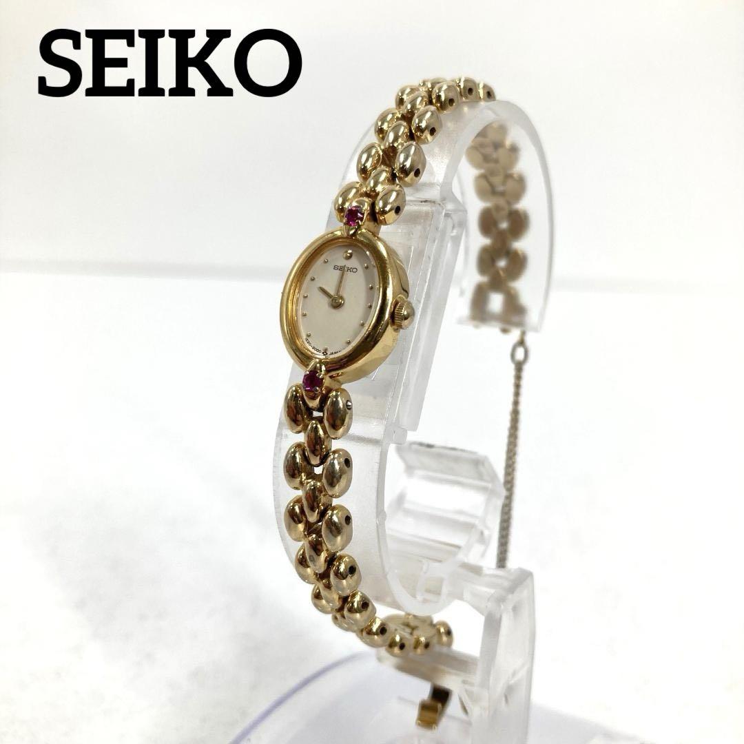 SEIKO セイコー　腕時計　1E20-6140 　ルビー　ゴールド　不動
