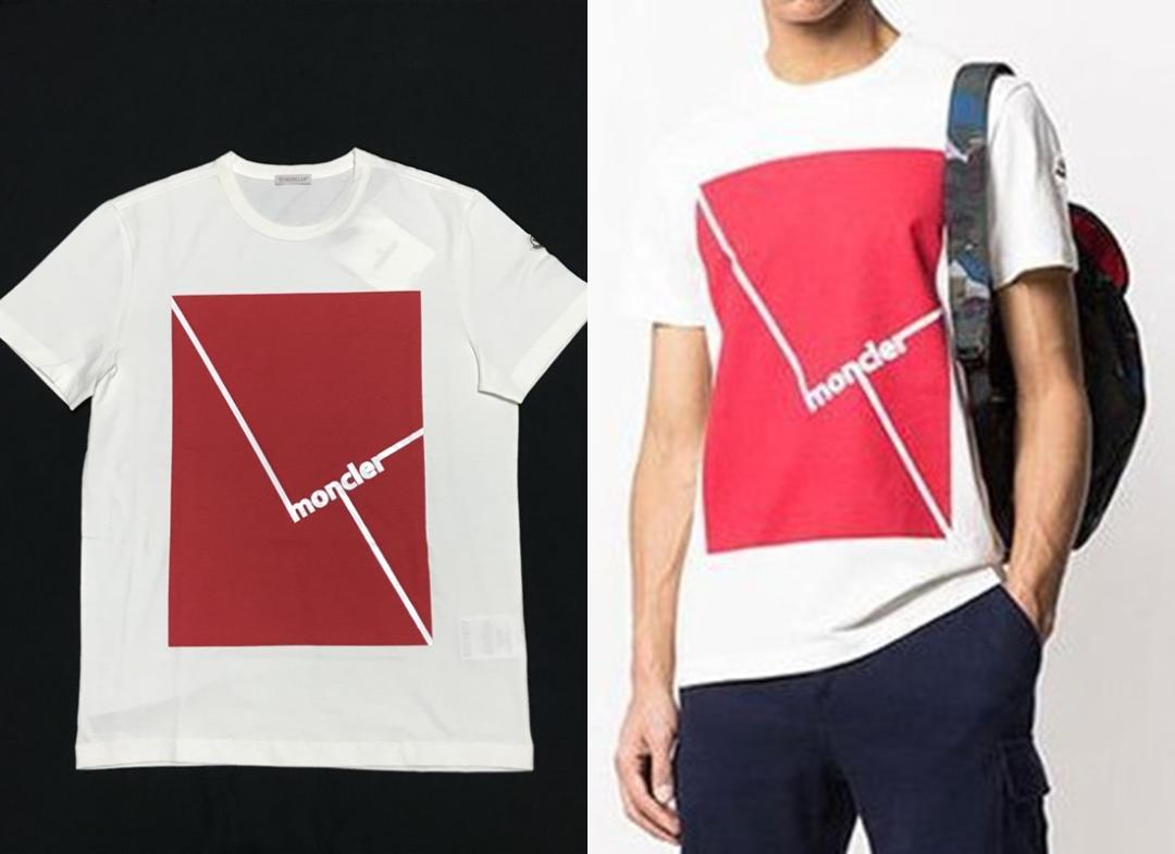 M　モンクレール 20SS　ロゴ Tシャツ 白 赤　 新品