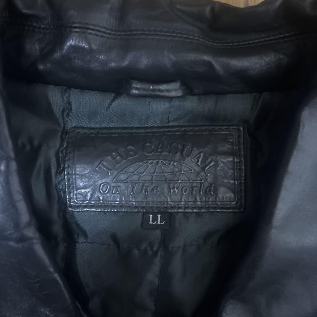THE CASUAL ブラックレザーコート LL