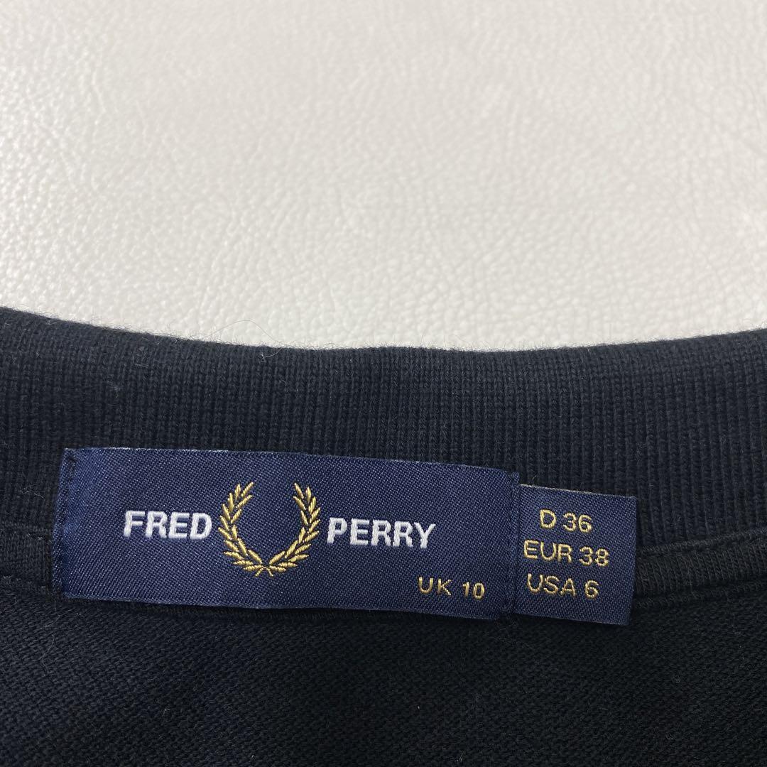 美品 FRED PERRY レディース 半袖ポロシャツ 月桂樹ロゴ刺繍 38