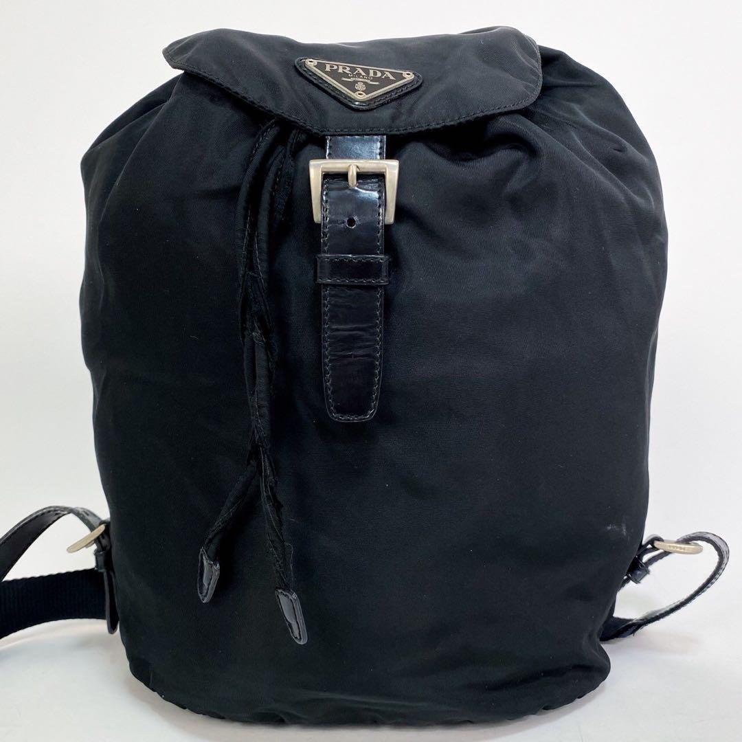 正規品】プラダ PRADA リュック ギャラカード 巾着 三角ロゴ 黒