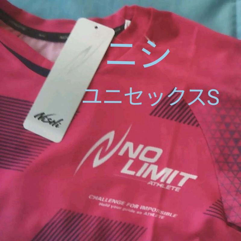 新品 Nishi グラフィックライトTシャツ Sサイズ 蛍光ピンク✕紺 陸上