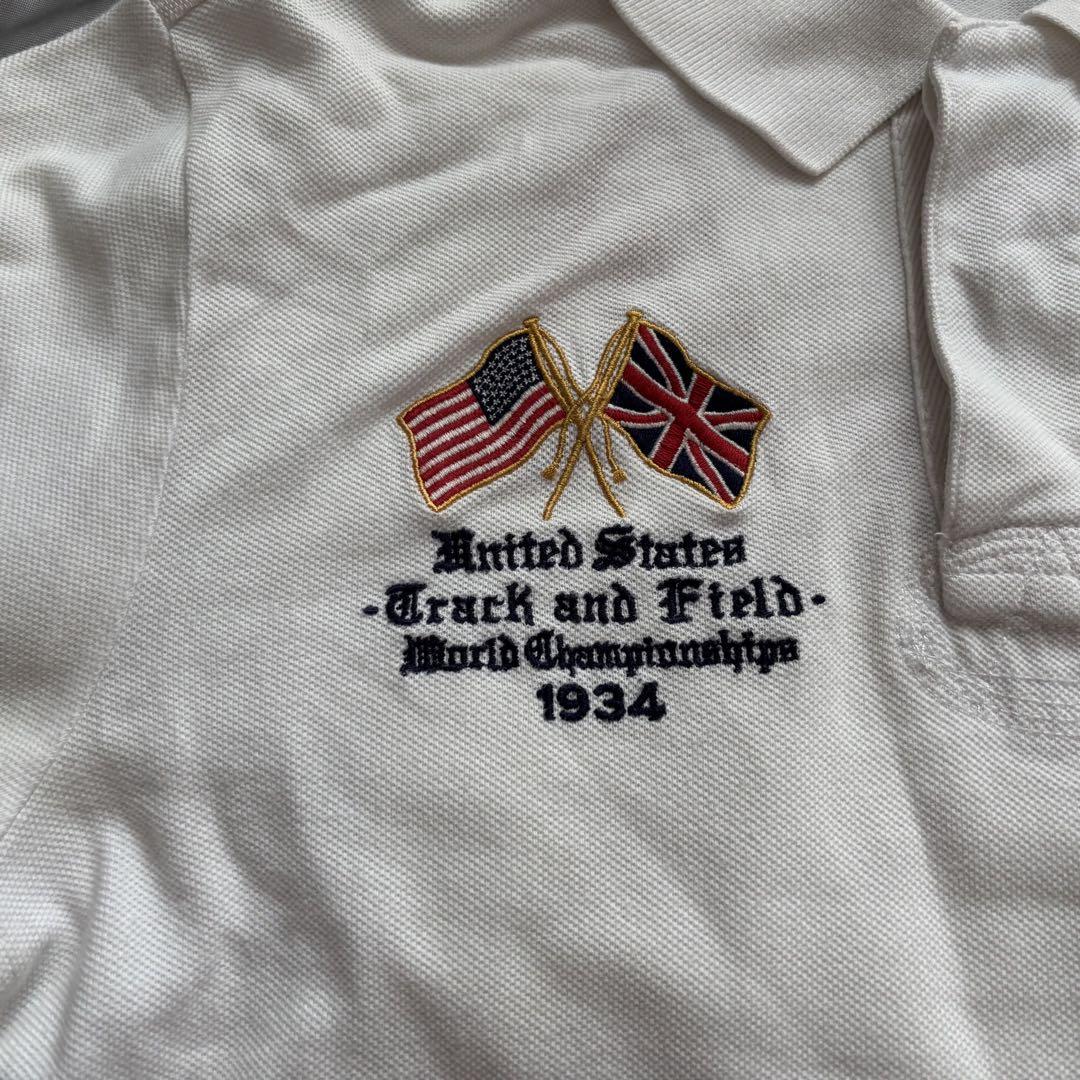 ポロラルフローレン 半袖ポロシャツ ビッグポニー刺繍ロゴ 背中ロゴ ホワイト S