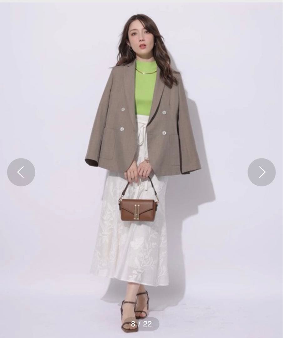 Apuweiser-richeホワイト クロシェ刺繍マーメイドスカート Apuweiser-richeホワイト クロシェ刺繍マーメイドスカート