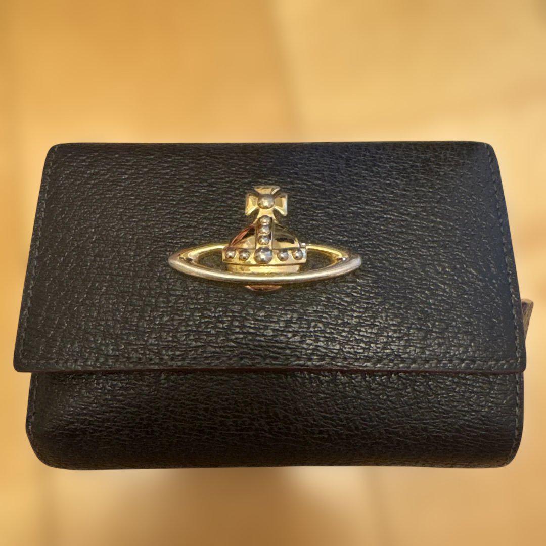 Vivienne Westwood 新品 ミニ財布 三つ折り財布 ブラック 黒色