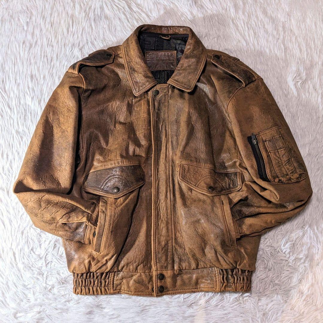 マイコ✨ leather jacket a-2 brown y2k