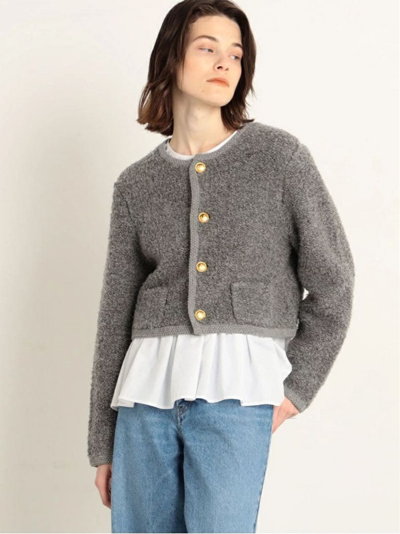 トゥモローランド マカフィー ムートンクルーネックカーディガン トゥモローランド マカフィー ムートンクルーネックカーディガン