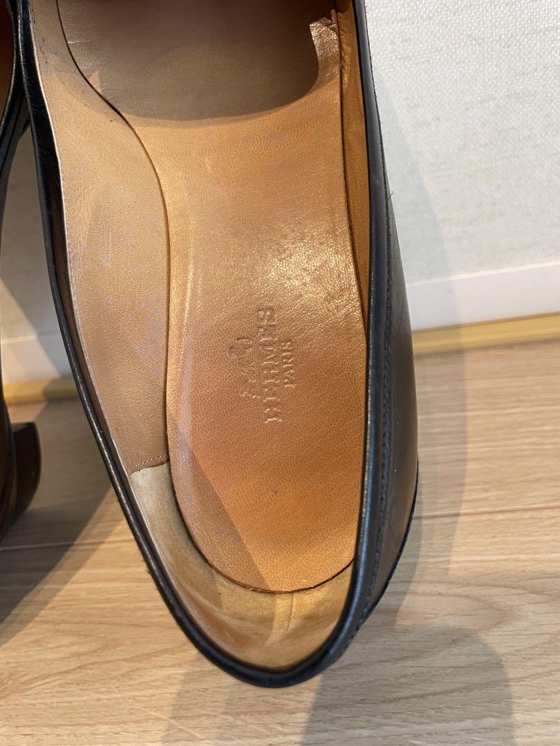 [箱付き] 良品 エルメス ローファー パンプス シューズ ブラック 38