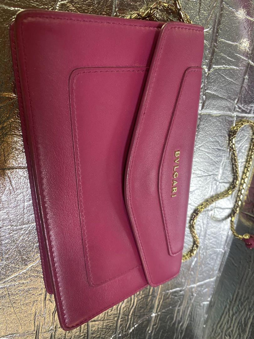BVLGARI ピンク レザー ショルダーバッグ