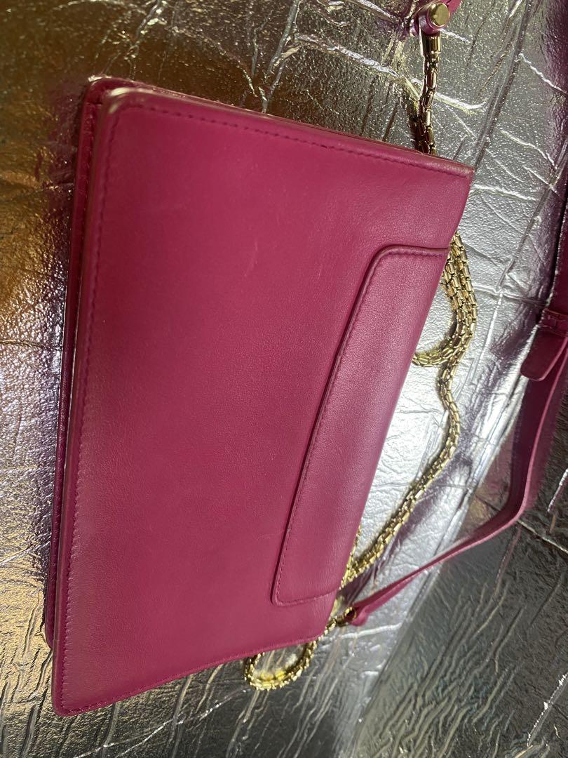 BVLGARI ピンク レザー ショルダーバッグ