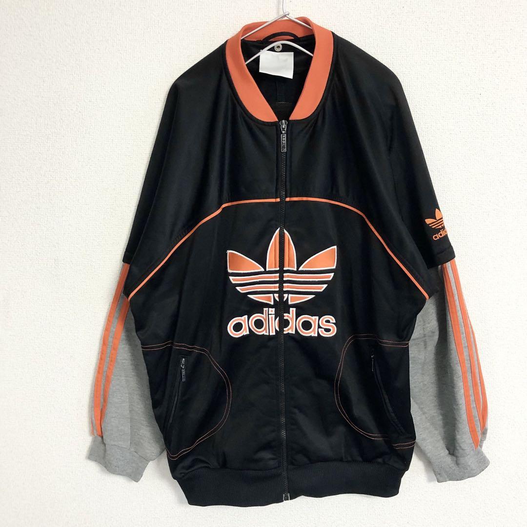 レア 80s adidas レイヤード トラック ジャケット 万国旗タグ　XL