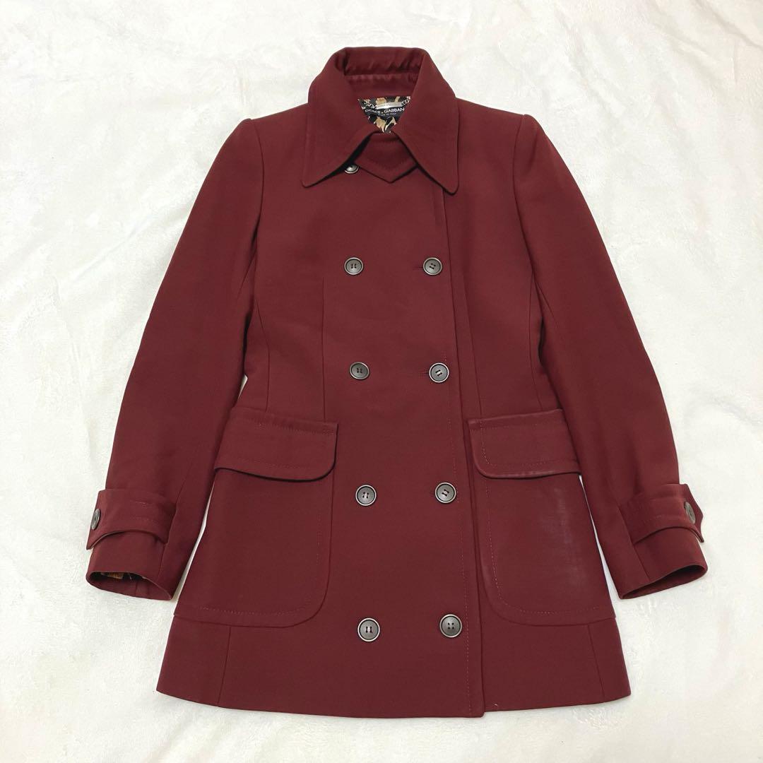 D&G ドルチェ&ガッバーナ ピーコート ウールコートレディース ヒョウ柄