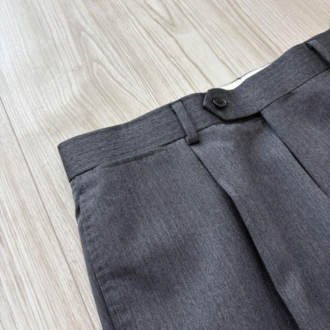 【美品】J.PRESS スーツ A8 XL グレー シルク混 ワンタック 春秋冬