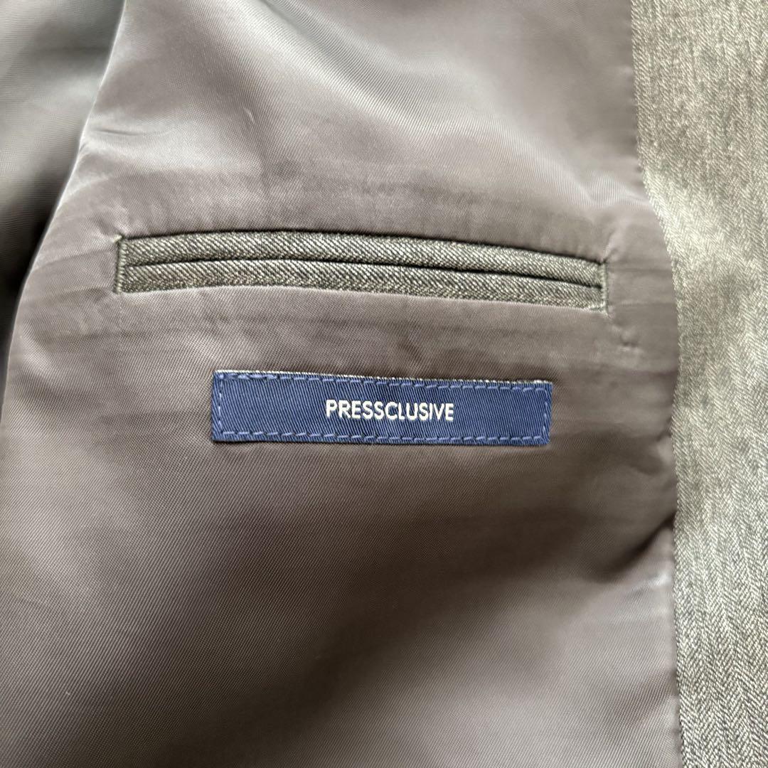 【美品】J.PRESS スーツ A8 XL グレー シルク混 ワンタック 春秋冬