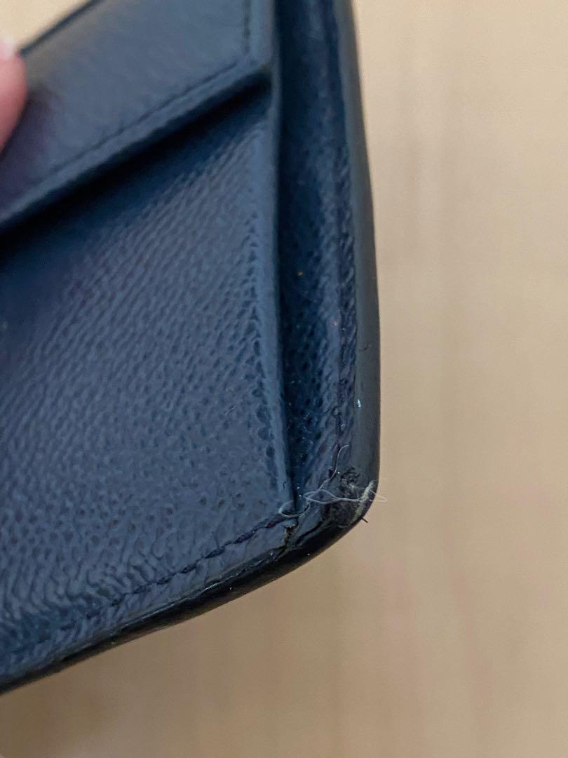 PRADA プラダ 二つ折り財布 ブラック×ネイビー