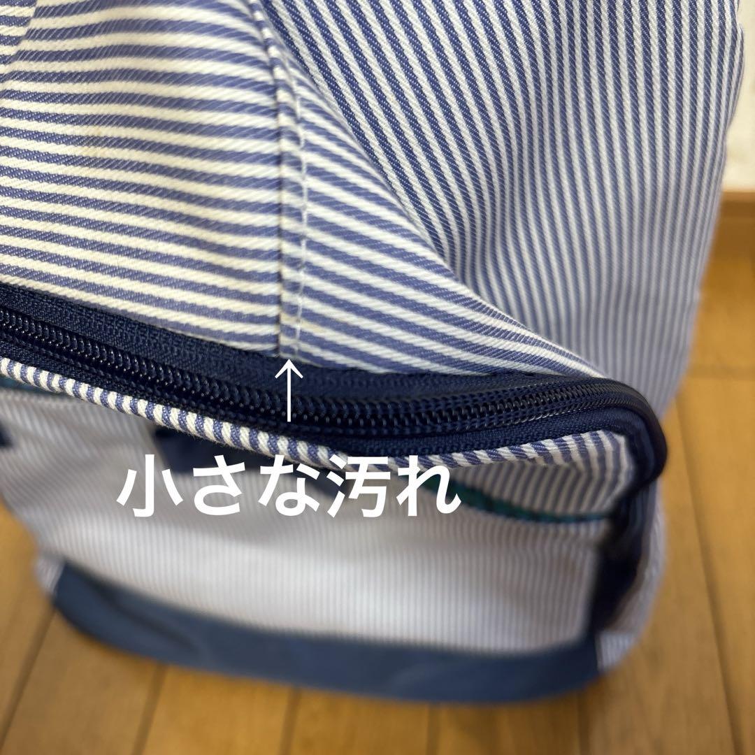 ファミリア ストライプ柄リボン付きリュックと帽子