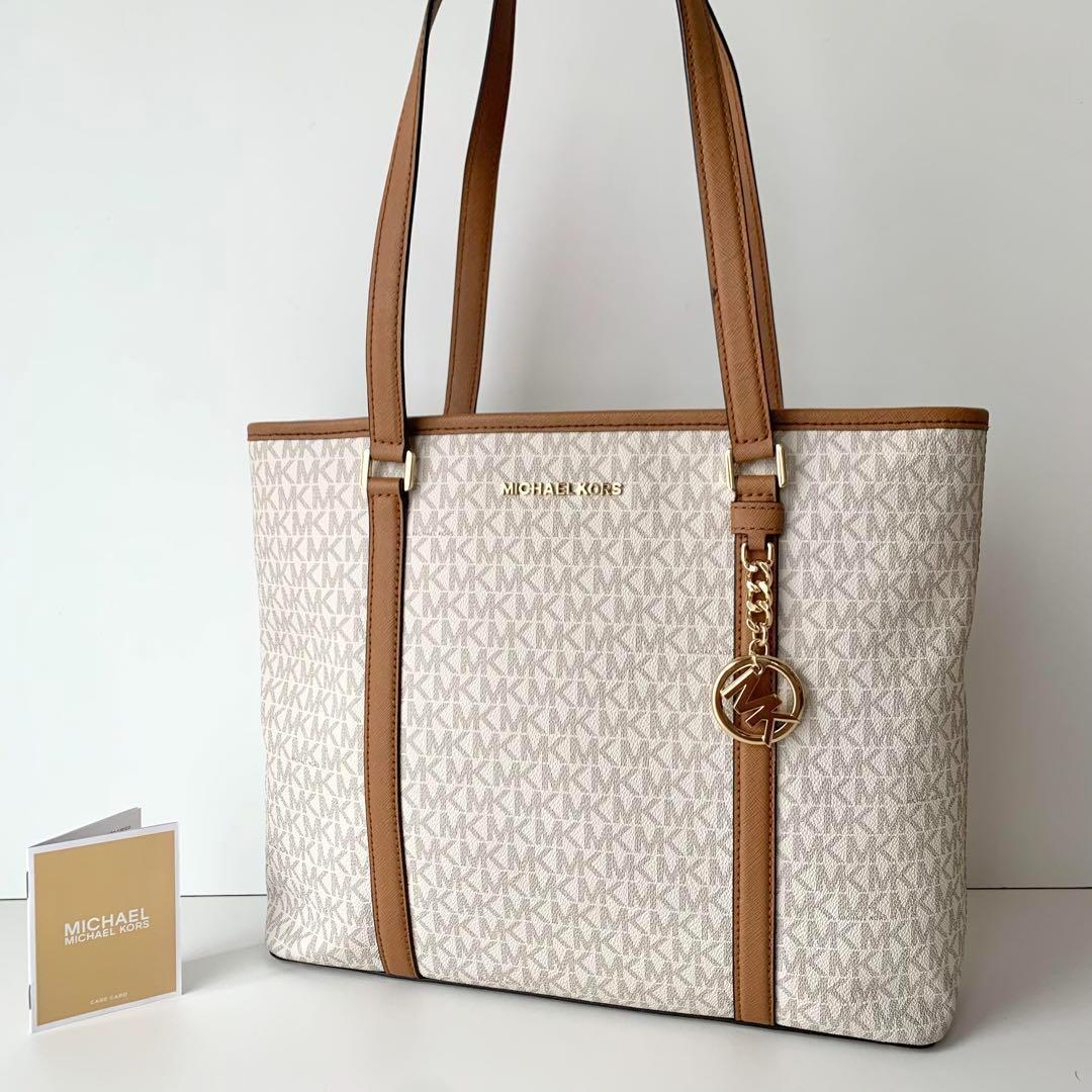 【MICHAEL KORS】マイケルコース　トートバッグ　ハンドバッグ　ホワイト