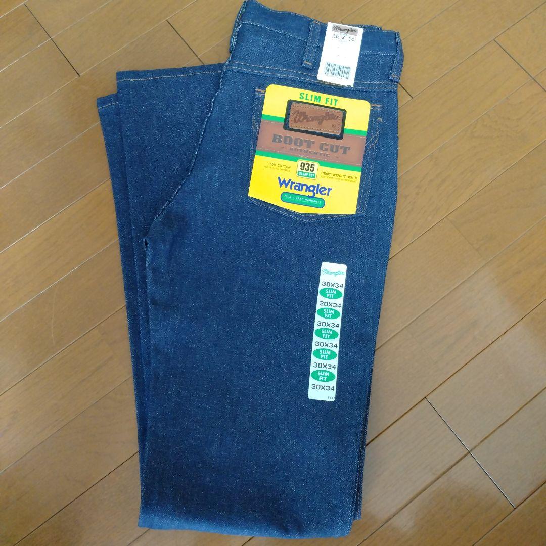 新品リジッドWranglerラングラー935NAVブーツカットスリムW30